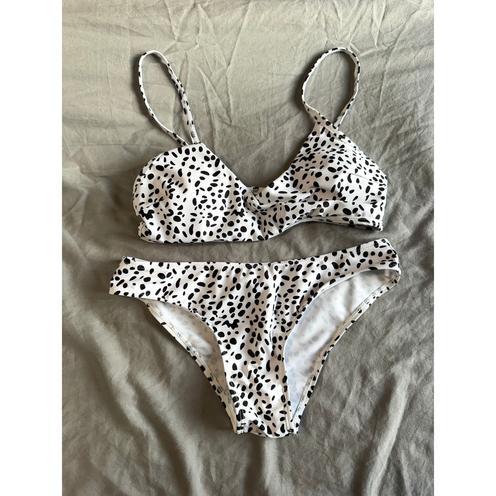 SHEIN Kids Girls Dalmatian Print Bikini Swimsuit Set Size XS